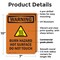 Signmission Hot Surface Sign, 10 in H x 7 in W, Plastic, Burn Hazard Hot Surface With Symbol OS-2PACK-WS-P-710-V-13004 - alternate 5